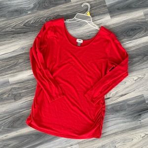 Plus Size Red Long Sleeve Top